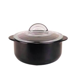 Pampered Chef Rockcrok® 2 Qt Casserole w/ Glass Lid • Black • Oven Safe